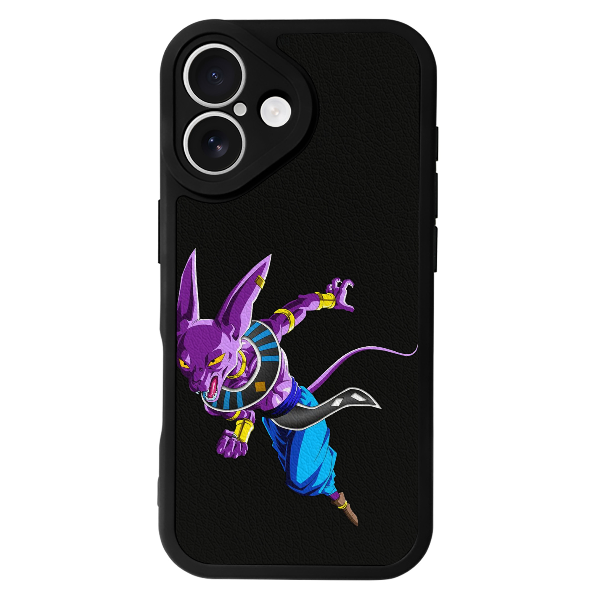 （画像用） ドラゴンボール ビルス 破壊神ビルス DRAGON BALL Beerus Birusu 【iPhone 16シリーズ対応】シリコンスマホケース（レザー調） 材質：シリコン